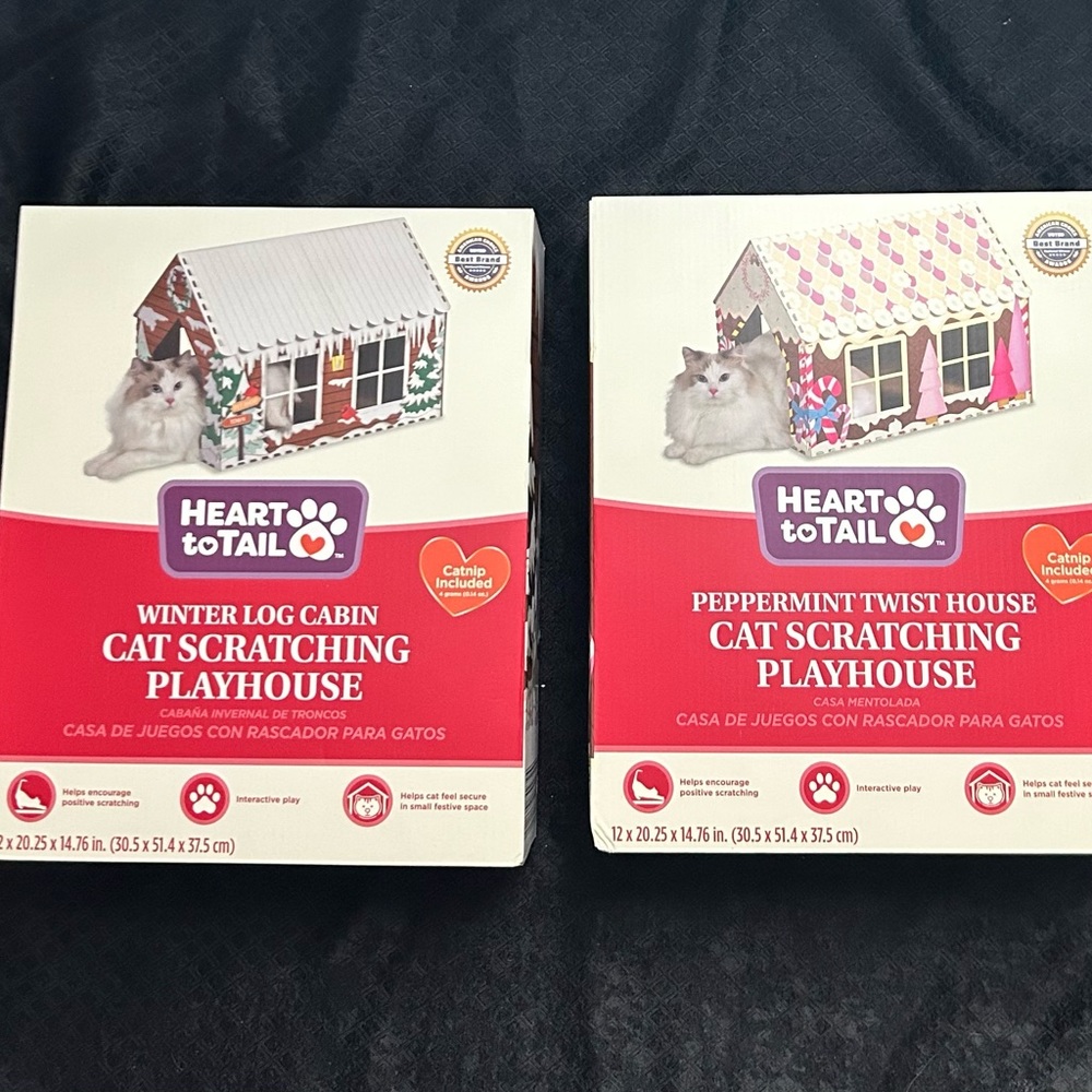 Cat scratcher playhouse set of 2
